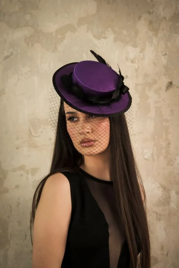 Pavo Style elegantni šeširić sa mrežicom - Enzo obod 22cm