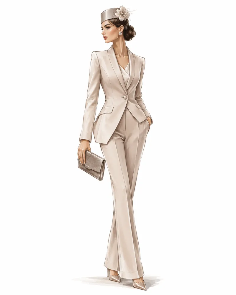 Toka za glavu uz elegantno odelo - ilustracija